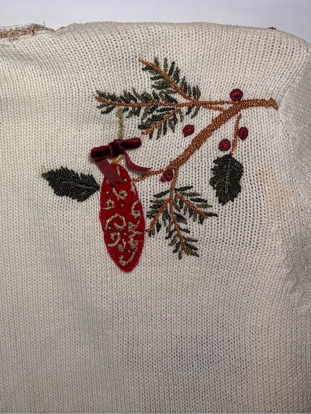 Heirloom Collectibles Christmas Cardigan M Embroidered Ornaments Y2K - Picture 10 of 10